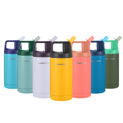 Portable OEM Custom Logo 12oz 304 Doule Wall Stainless Steel Vaccum Thermal Insulated Water Bottle with Straw for Kids Portable OEM Custom Logo 12oz 304 Doule Wall Stainless Steel Vaccum Thermal Insulated Water Bottle with Straw for Kids