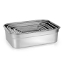 Eco-friendly airtight reusable snack container leakproof nested lunch box stainless steel food container