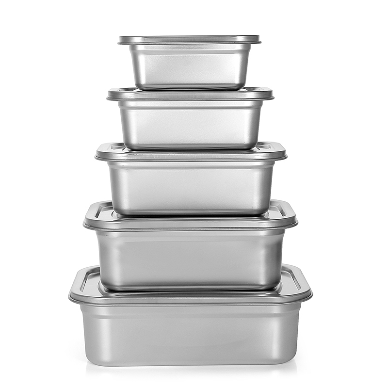 Eco-friendly airtight reusable snack container leakproof nested lunch box stainless steel food container