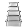 Eco-friendly airtight reusable snack container leakproof nested lunch box stainless steel food container