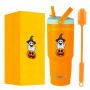 2022 New Design Portable Double Wall 304 Stainless Steel Insulated Thermal Vacuum Tumbler Mug Cup With Plastic Straw Handle