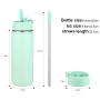 2023 BPA Free Wide Mouth Double walled 18/8 Stainless Steel Vacuum Flask Sport Insulated Water Bottle with 2 in 1 Straw Lid