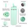 2023 BPA Free Wide Mouth Double walled 18/8 Stainless Steel Vacuum Flask Sport Insulated Water Bottle with 2 in 1 Straw Lid