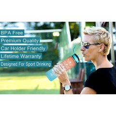 32oz BPA Free Custom Plastic Hydrogen Rich Water Alkaline Water Bottle with Filter Strap Accessories OEM Customized Anti