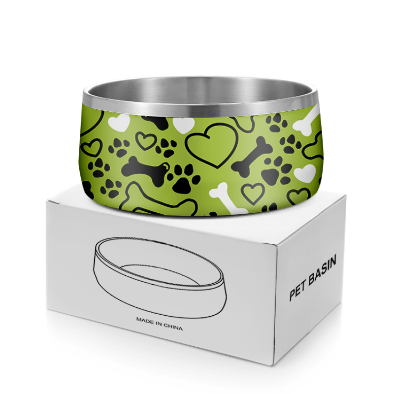 Custom laser logo stainless steel serving dog bowl Food and Water Non Slip Anti Skid Stackable Pet Puppy Dishes