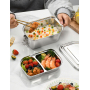 Leaf Design Sealed Leak Proof Big Capacity 1600ML Bento Box Food Container Two Compartments 304 Stainless Steel Bento Lunch Box