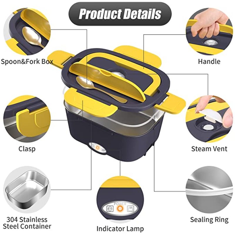 304 Stainless Steel Vaccum Insulated Electric Used USB Thermal Insulated School Bag and Lunch Box