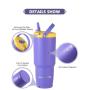 30oz Tumbler Insulated Tumblers Wine Cups with Straws and Lid for Cold Hot Drinks