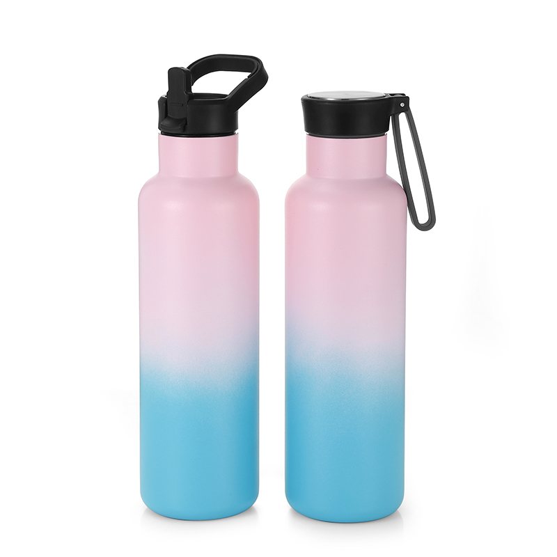 20oz Vacuum Flasks Middle Mouth Thermo Vacuum Insulated bottle Stainless Steel Sports Water Bottle  With Straw /Flip Handle