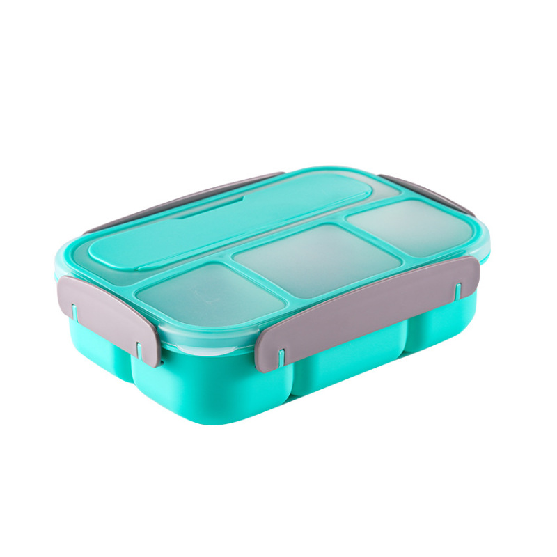 Durable Stackable BPA Free Dishwasher Safe Western Plastic Children 4 Compartment School Bento Lunch Box Container For Kids
