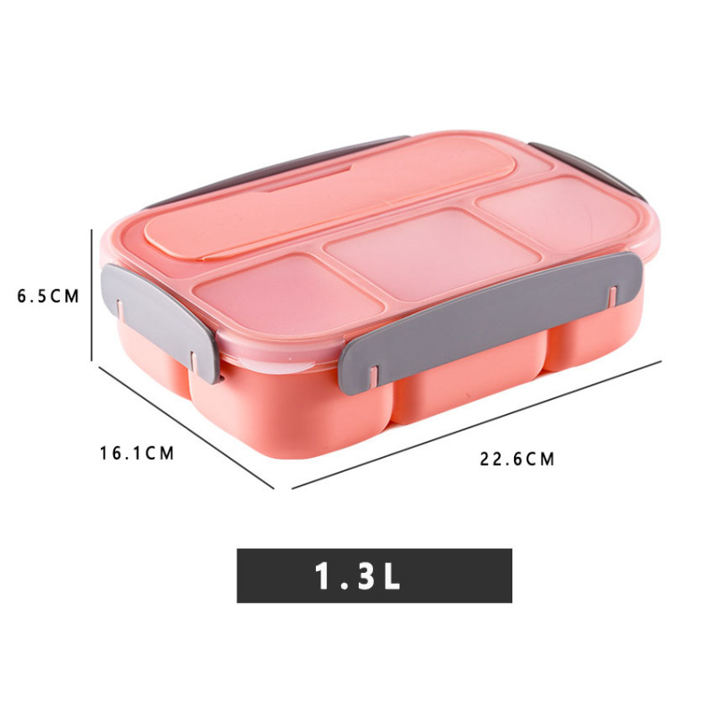 Durable Stackable BPA Free Dishwasher Safe Western Plastic Children 4 Compartment School Bento Lunch Box Container For Kids