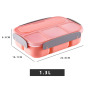 Durable Stackable BPA Free Dishwasher Safe Western Plastic Children 4 Compartment School Bento Lunch Box Container For Kids