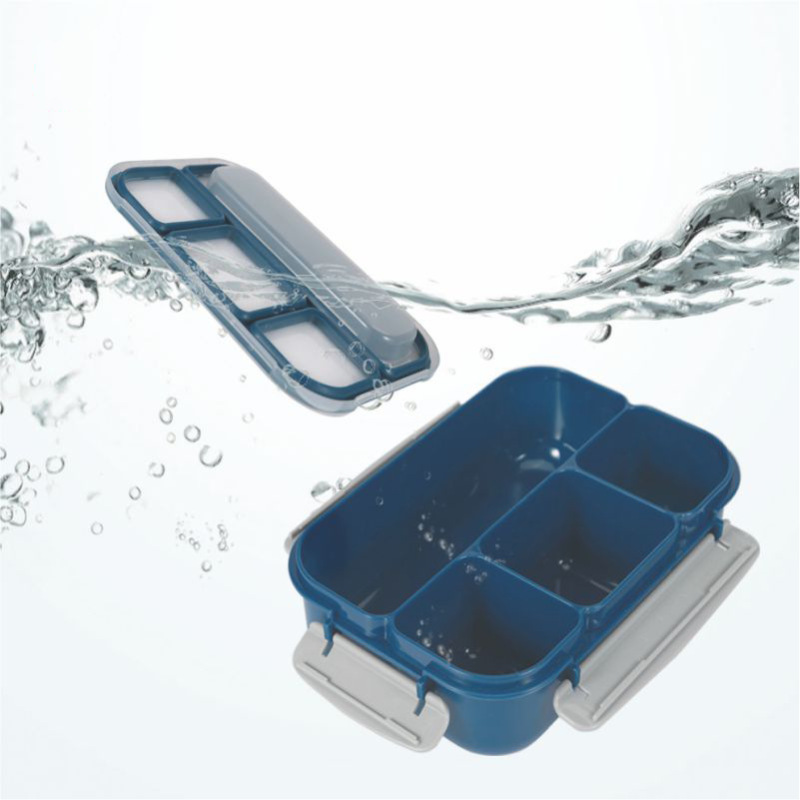Durable Stackable BPA Free Dishwasher Safe Western Plastic Children 4 Compartment School Bento Lunch Box Container For Kids