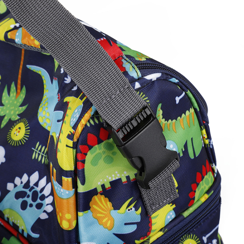 Oxford shoulder and tote bag cute cartoon thermal insulated 2 compartments picnic lunch bag for women kids