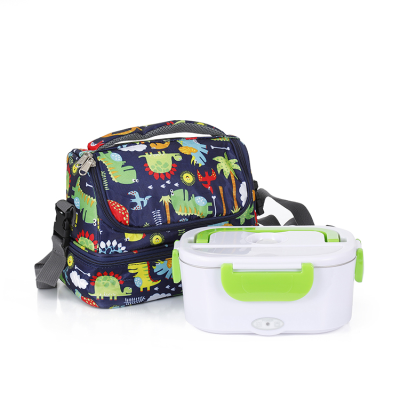 Oxford shoulder and tote bag cute cartoon thermal insulated 2 compartments picnic lunch bag for women kids