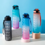 Water Bottle Gym and Outdoor Sports Motivational Bottle Time Marker 32oz Leakproof BPA Free Water Bottle