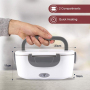 Ready To Ship In Stock Gray fashion electric heating lunch box for soup rice electric lunch box food warmer