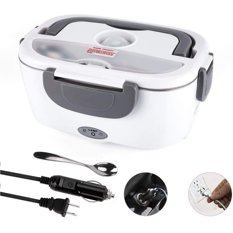 Ready To Ship In Stock Gray fashion electric heating lunch box for soup rice electric lunch box food warmer