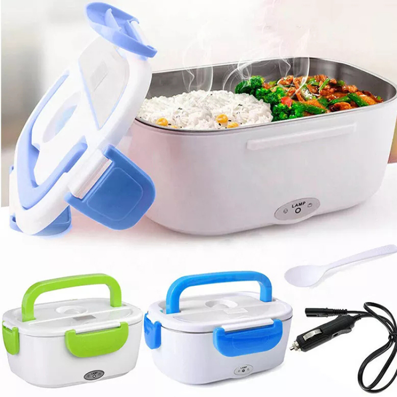 110V/12V Portable Food Warmer Food Heater with Removable Stainless Steel Container Electric Lunch Box for Car and Home