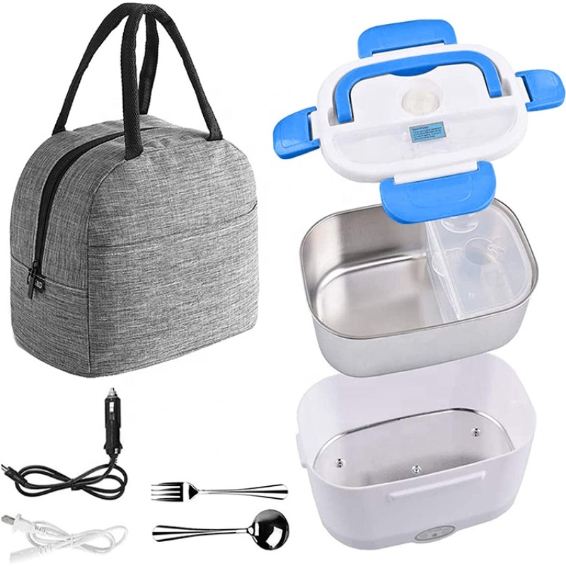 110V/12V Portable Food Warmer Food Heater with Removable Stainless Steel Container Electric Lunch Box for Car and Home