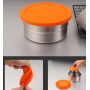 Stackable Collapsible Heatable Insulation Thermal Round Metal 304 Stainless Steel Lunch Box Food Containers with Silicone Lid
