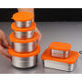 Stackable Collapsible Heatable Insulation Thermal Round Metal 304 Stainless Steel Lunch Box Food Containers with Silicone Lid