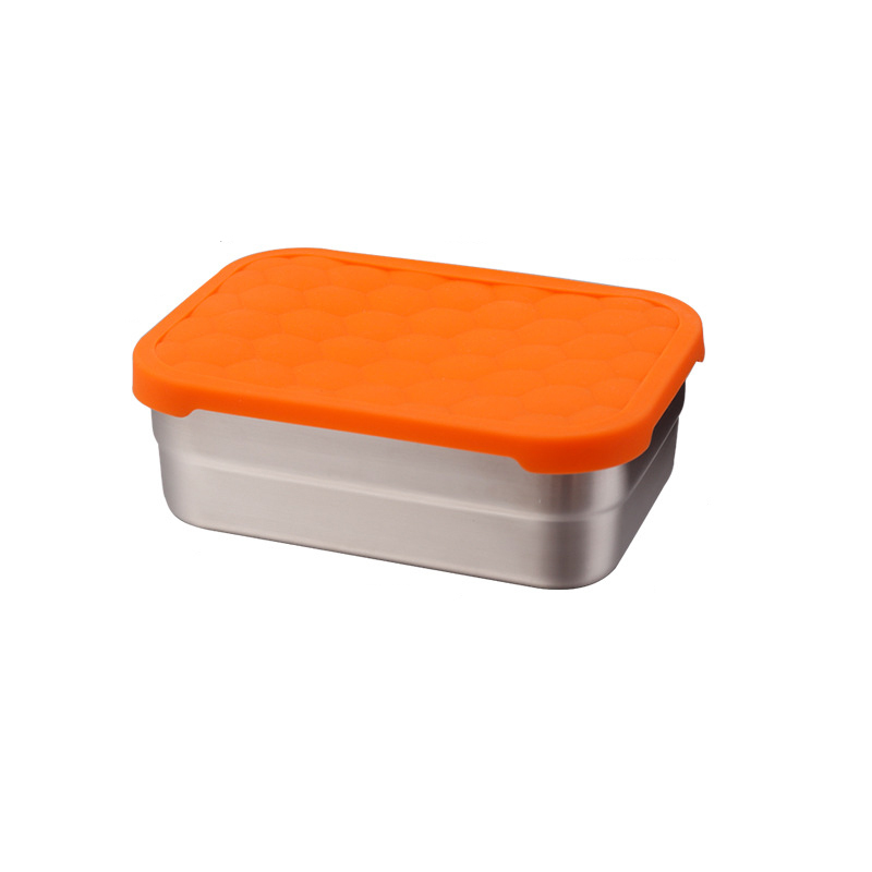 Stackable Collapsible Heatable Insulation Thermal Round Metal 304 Stainless Steel Lunch Box Food Containers with Silicone Lid