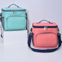 Cooler Bag Insulated Dual Compartment Lunch Bag with Soft Leakproof Liner and Shoulder Strap Double Deck Reusable Aluminium Foil