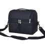 Cooler Bag Insulated Dual Compartment Lunch Bag with Soft Leakproof Liner and Shoulder Strap Double Deck Reusable Aluminium Foil