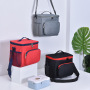 Cooler Bag Insulated Dual Compartment Lunch Bag with Soft Leakproof Liner and Shoulder Strap Double Deck Reusable Aluminium Foil