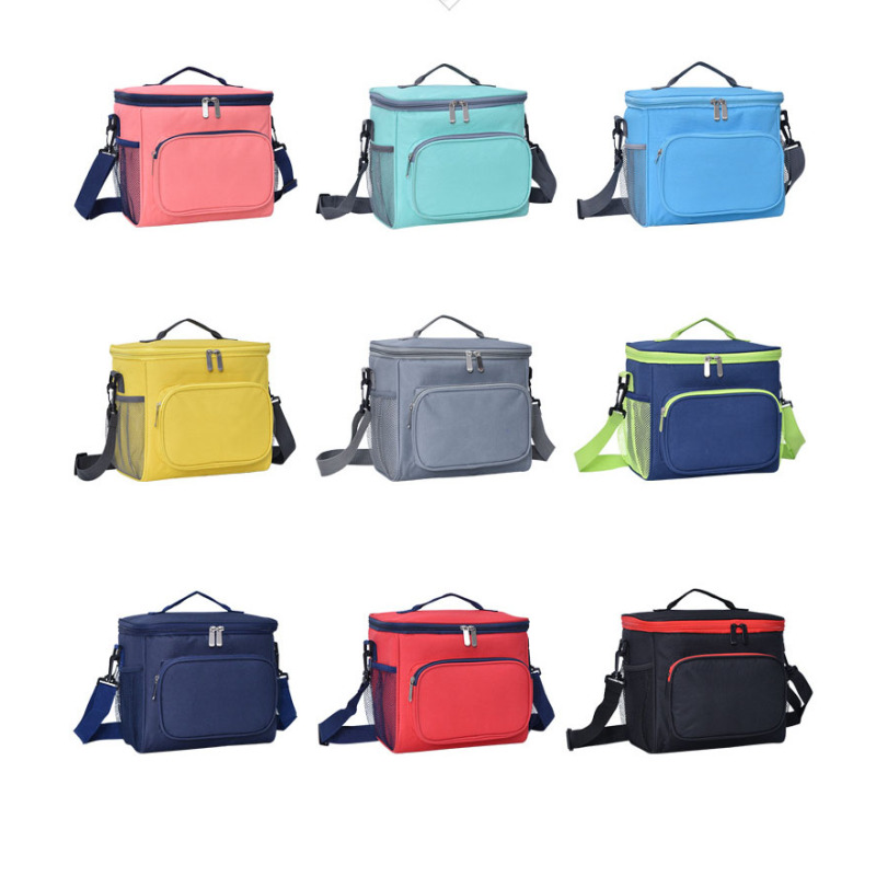 Cooler Bag Insulated Dual Compartment Lunch Bag with Soft Leakproof Liner and Shoulder Strap Double Deck Reusable Aluminium Foil