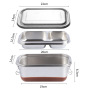 Sealed Leak Proof High Capacity Kids Bento Box Double layer Two Compartment 304 Stainless Steel Lunch Box with Silicone Bottom