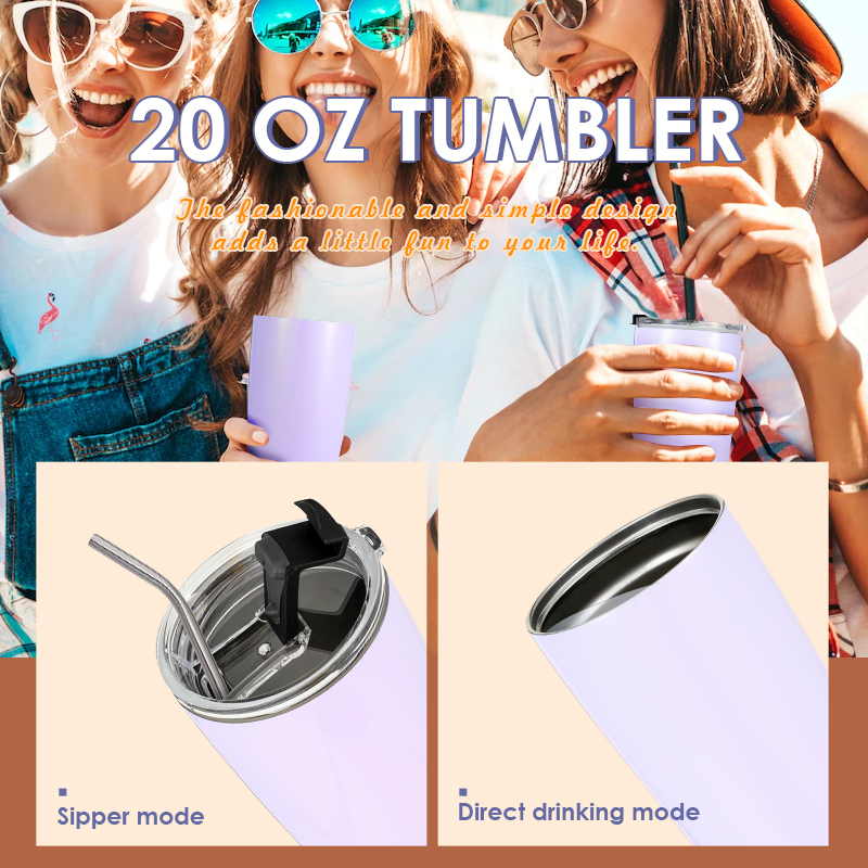 20oz Powder Coated Spray Painting Regular Tumbler Mug Colorful Stainless Steel Double Wall Car Tumbler with Rotary Lid Cover