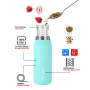 Everich Large Capacity 18oz 25oz Wide Mouth Double Wall 304 Insulated Stainless Steel Water Bottles with Straw Lid Tea Infuser