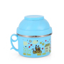 Korean Style Kids Lunch Box 2 Layers Stainless Steel Thermal Serving Bowl Stainless Steel Bento Bowl With Spoon