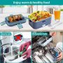 Electric Lunch Box 60W Food Heated 12V 24V 110V Portable Food Warmer Heater for Car/Truck/Home Self Heating Box with 1.8L