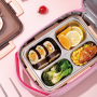New girls cooler lunch box bag cute pink rabbit cartoon thermal insulated kids lunch bag for school