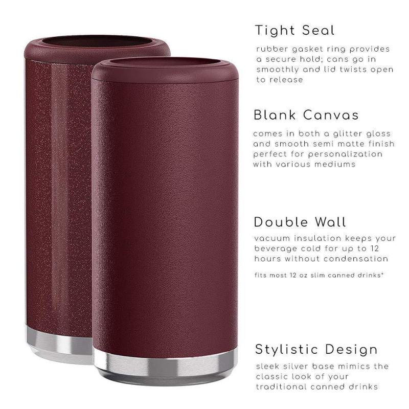 Cold Warm 12oz Vacuum Insulation Sublimation Tumbler Double Wall Stainless Steel Water Bottle Cover Slim Can Cooler Beer Holders