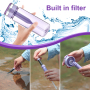 32oz Customized Color Purifier 1l Outdoor Plastic Water Bottle with Time Filter and Straw for Hiking Camping Travel