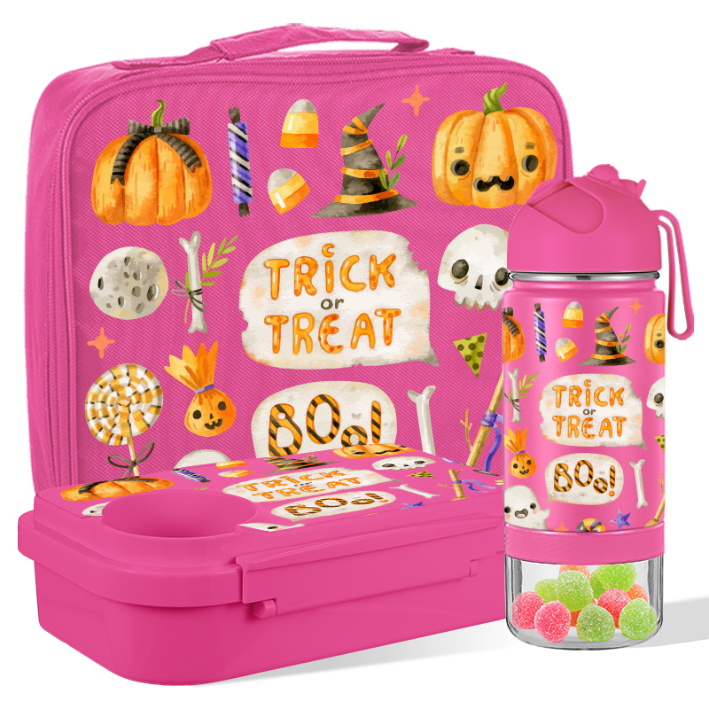 Halloween ODM New Design Kids Bento Box Food Jar With Bottle And Lunch Bag Sets BPA Free Eco-friendly For Children