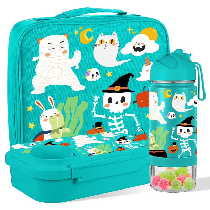 Halloween ODM New Design Kids Bento Box Food Jar With Bottle And Lunch Bag Sets BPA Free Eco-friendly For Children