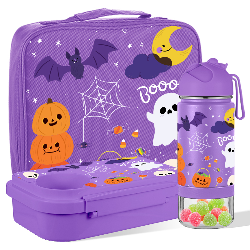 Halloween ODM New Design Kids Bento Box Food Jar With Bottle And Lunch Bag Sets BPA Free Eco-friendly For Children