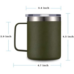 Custom Logo Stainless steel Vacuum Insulated Large Thermal Camping Coffee Mugs With Handle And Lid