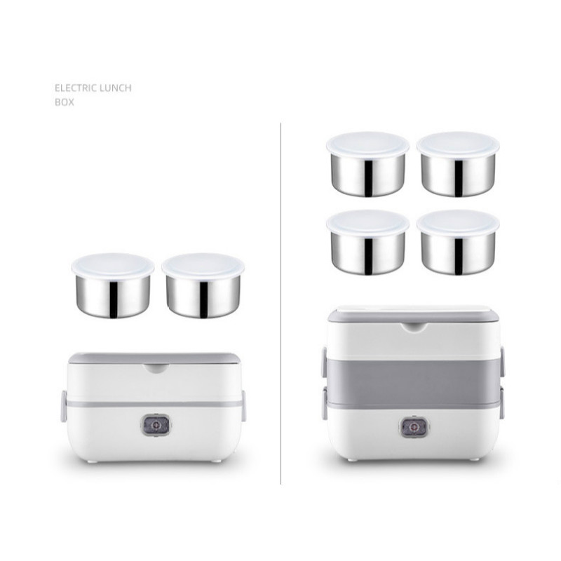 2 layer electric lunch box Food Warmer Container with 4 stainless steel liner
