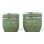 Round Shape Triple-Layered Vacuum Bento Lunch Box With Glass Container Jar Stainless Steel Food Container With Airtight Lid