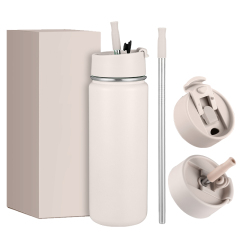 Stainless Steel Water Bottle with Straw Wide Mouth Lids Sport Vacuum Insulated Bottle Stainless Steel Water Bottle with Straw Wide Mouth Lids Sport Vacuum Insulated Bottle