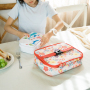 BPA Free Blue Lunch Box Set Food Tiffin Containers with Thermos & Water Bottle and  Lunch Bag for School