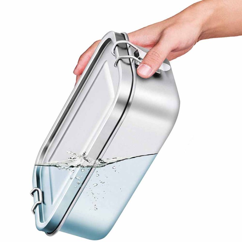 New Lunch Box 800/1200/1400 ml Snacks Containers 304 Top Grade Stainless Steel Silicone Seal Ring Leakproof Bento Box