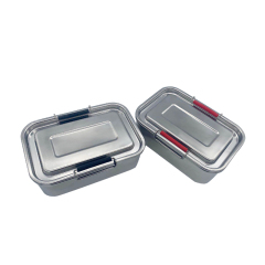 Bento Lunch Box W/securelock Lids Food Container Top-grade Durable Stainless Steel Healthy 800ml Storage Boxes Bins Metal