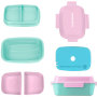 Everich ODM OEM Rectangle PP Custom Logo Print Colorful Food Bento lunch Box Set for Kids Children